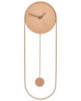Wall Clock Pink Steel Metal 20 x 62 cm Modern Minimalistic Decorative Pendulum Design without Numbers Living Room Decor Beliani