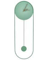 Wall Clock Light Green Steel Metal 20 x 62 cm Modern Minimalistic Decorative Pendulum Design without Numbers Living Room Decor Beliani
