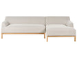 Left Hand Corner Sofa Light Beige Polyester Fabric Wooden Legs Living Room Stylish Beliani