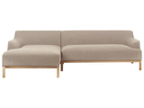 Right Hand Corner Sofa Taupe Polyester Fabric Wooden Legs Living Room Stylish Beliani