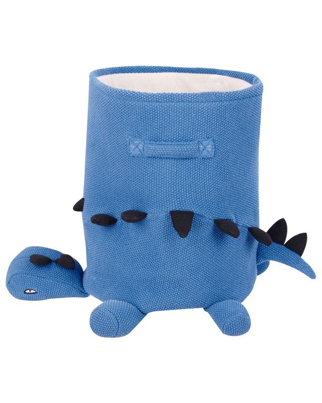 Storage Basket Blue Cotton Dinosaur Knitted Woven Toy Hamper Child's Room Accessory Beliani