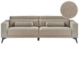 3 Seater Sofa Taupe  Boucle Adjustable Backrest Height Modern Beliani