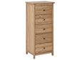 Chest of Drawers Light Wood 5 Drawers Sideboard Storage Unit Rustic Style Beliani