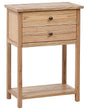 Console Table Light Natural Wood 53 cm 2 Drawers Sehlf Hallway Furniture Rustic Design Beliani