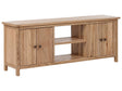 TV Stand Natural Light Wood for up to 58 TV Media Unit with 2 Cabinets Shelves Rustic Living Room Bedroom Beliani