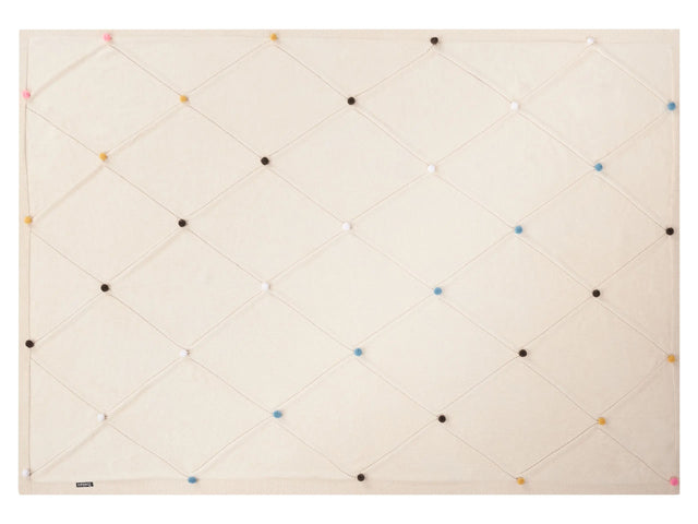 Kids Blanket Beige Cotton 130 x 180 cm Bed Throw Cosy Multicolour Dots Pattern Bedroom Kids' Room Modern Design Beliani