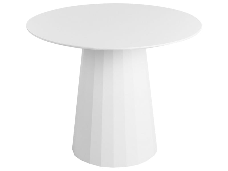 Dining Table White MDF Steel Frame ø 100 cm Round Modern Scandinavian Beliani