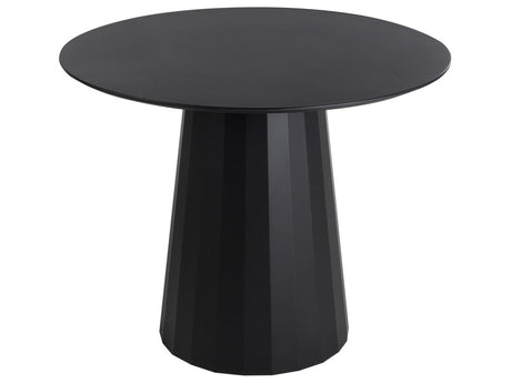 Dining Table Black MDF Steel Frame ø 100 cm Round Modern Scandinavian Beliani