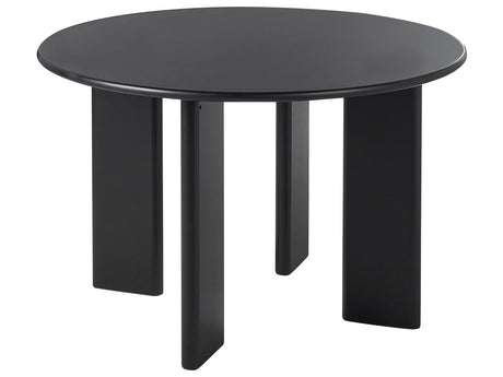 Dining Table Black MDF Frame  120 cm Round Modern Beliani
