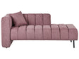 Left Hand Chaise Lounge Pink Fabric Upholstery Black Legs Seat Bolster Cushion Modern Glam Design Beliani