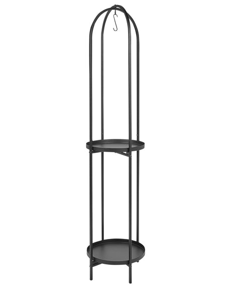 Plant Stand Black Iron 35 x 160 cm Indoor Metal Flower Stander Modern Industrial Standing Planter Beliani