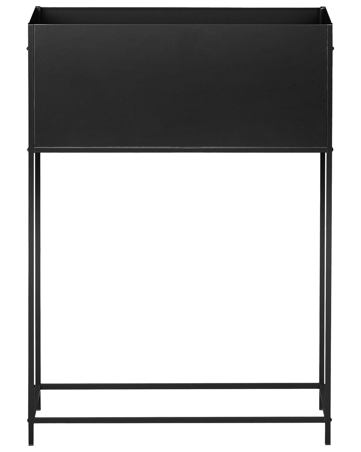 Raised Planter Box Black Metal Round Indoor Outdoor Garden Bed Beliani