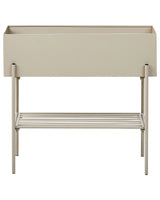Raised Planter Box Beige Metal Rectangular Indoor Outdoor Garden Bed Beliani
