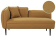 Chaise Lounge Mustard Yellow Boucle Fabric Metal Legs Left Hand with Cushion Modern Design Beliani