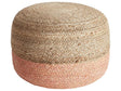 Pouffe Peach Pink Jute EPS Beads Filling 50 x 50 x 40 cm Round Ottoman Boho Style Home Accessory Beliani