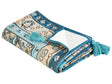 Picnic Blanket Blue Polyester 150 x 200 cm Hand Woven Oriental Pattern with Strap Picnic Rug Beliani