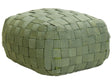 Garden Pouffe Green Synthetic Material  50 x 50 cm Outdoor Ottoman Handwoven Boho Style Beliani