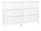 6 Drawer Chest White MDF Gold Handles Living Room Stylish Beliani