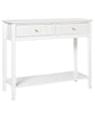 2 Drawer Console Table with 1 Shelf White MDF 100 x 35 cm Gold Handles Living Room Stylish Beliani