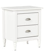 Bedside Table Nightstand White 2 Drawers Retro Beliani