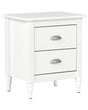 Bedside Table Nightstand White 2 Drawers Retro Beliani
