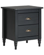 Bedside Table Nightstand Black 2 Drawers Retro Beliani