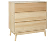 Chest of Drawers Light Wood MDF 3 Drawers Pine Wood Legs Modern Design Bedroom Living Room Beliani