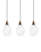 Pendant Lamp Transparent Glass and Metal 3 Point Shade Lighting Hanging Light Beliani