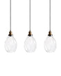 Pendant Lamp Transparent Glass and Metal 3 Point Shade Lighting Hanging Light Beliani