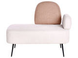 Chaise Lounge Beige and Brown Polyester Fabric Right Hand Single Chaise Minimalistic Design Beliani