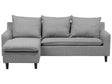 Corner Sofa Light Grey Fabric Upholstery Dark Wood Legs Right Hand Chaise Lounge Pillow Back Beliani