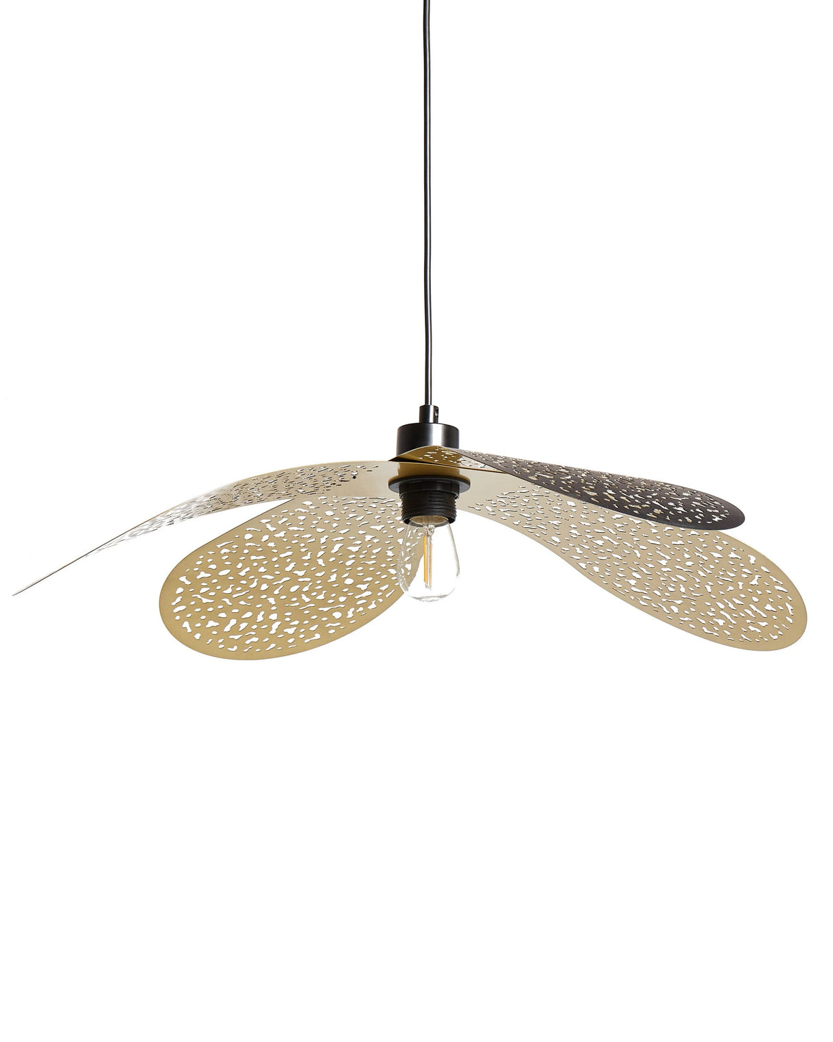 Pendant Lamp Black Iron Metal Shade Lighting Hanging Light Beliani