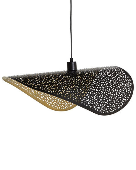 Pendant Lamp Black Iron Metal Shade Lighting Hanging Light Beliani