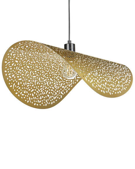 Pendellampe gylden jern metalskrm belysning moderne glamour stil stue sovevrelse Beliani