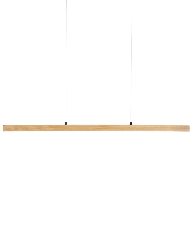 Pendant LED Lamp Light Oak Wood Minimalistic Design with Remote Control Dimming Lighting Hanging Light Beliani