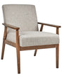 Armchair Dark Polyester Fabric Linen Upholstery Retro Design Light Wooden Frame Armrests Living Room Beliani