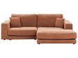 Left Hand 3 Seater Corner Sofa Light Red Fabric Upholstered Track Armrests Additional Cushions Minimalistic Modern Style Beliani