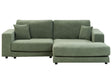 Left Hand 3 Seater Corner Sofa Green Fabric Upholstered Track Armrests Additional Cushions Minimalistic Modern Style Beliani