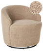 Armchair Taupe Boucle Fabric Soft Nubby Black Base Swivel 360 Retro Glam Art Decor Style Beliani