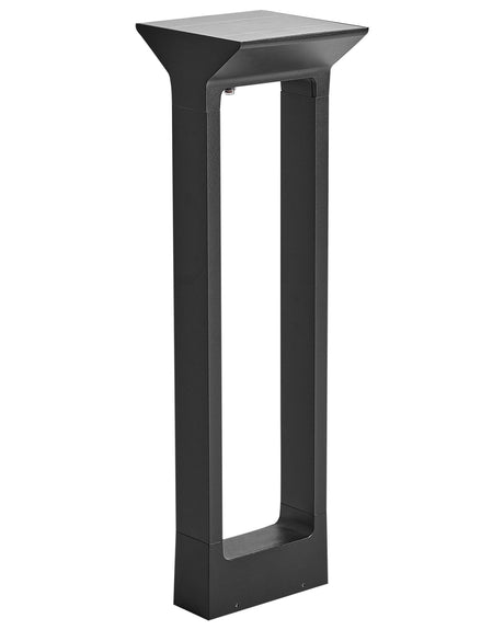 Garden LED Bollard Lamp Black Metal 60 cm Post Light Pathway Lighting Solar Panel Beliani