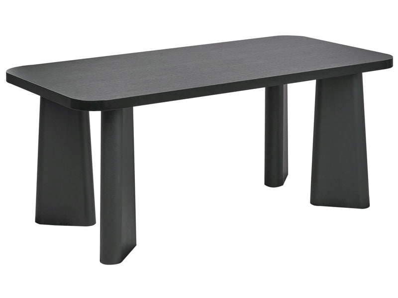 Dining Table Black MDF Top Metal Legs 180 x 90 cmModern Dining Room Furniture Beliani