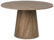 Traditional Style Round Dining Table Pedestal Base Dark Wood Effect   120 Oyen Beliani