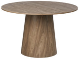 Traditional Style Round Dining Table Pedestal Base Dark Wood Effect   120 Oyen Beliani