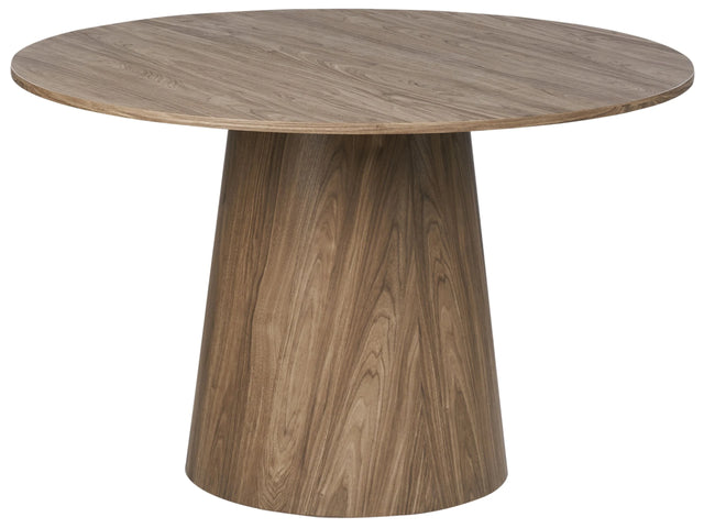 Traditional Style Round Dining Table Pedestal Base Dark Wood Effect   120 Oyen Beliani
