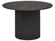 Dining Table Black MDF Top ⌀ 120 cm Pedestal Base Modern Dining Room Furniture Beliani