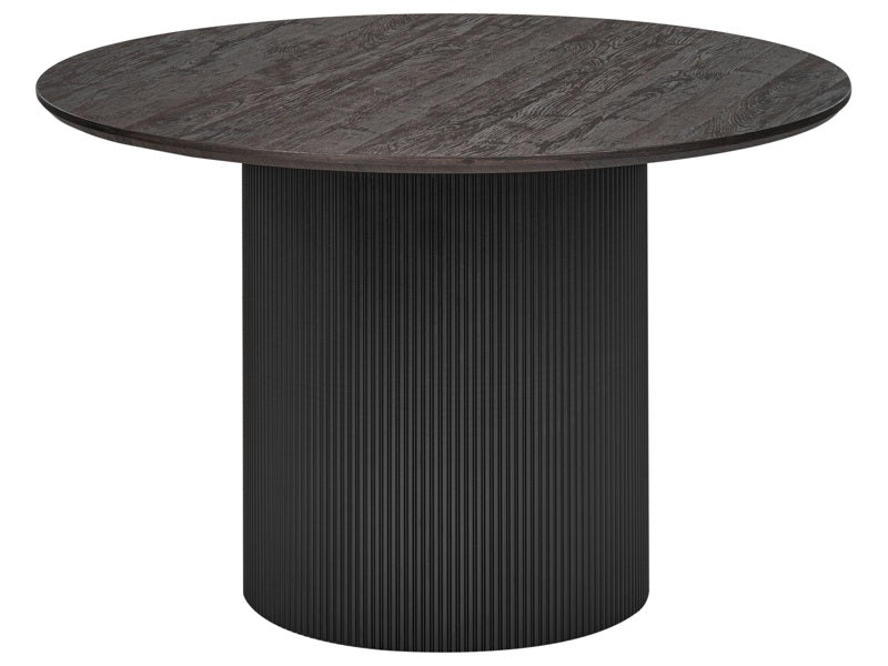 Dining Table Black MDF Top ⌀ 120 cm Pedestal Base Modern Dining Room Furniture Beliani