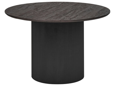 Dining Table Black MDF Top ⌀ 120 cm Pedestal Base Modern Dining Room Furniture Beliani