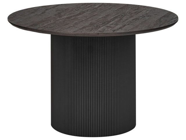 Dining Table Black MDF Top ⌀ 120 cm Pedestal Base Modern Dining Room Furniture Beliani