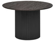 Dining Table Black MDF Top  120 cm Pedestal Base Modern Dining Room Furniture Beliani
