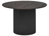 Dining Table Black MDF Top  120 cm Pedestal Base Modern Dining Room Furniture Beliani